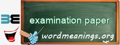 WordMeaning blackboard for examination paper